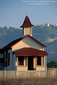 Historic old one-room schoolhouse at San Simeon, Central Coast, California; Stock Photo photography picture image photograph fine art decor print wall mural gallery